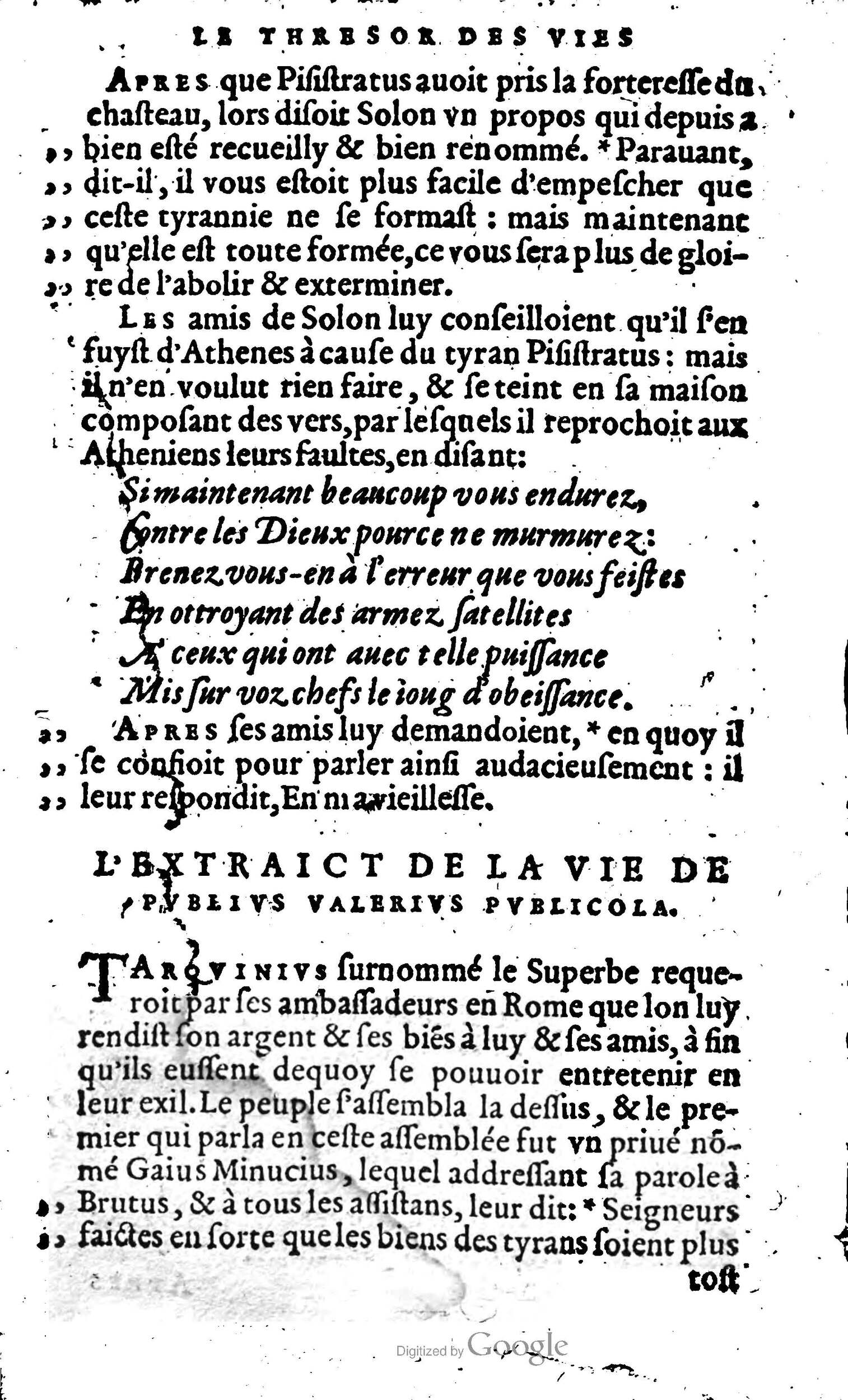 1568 - Willem Silvius - Trésor des vies de Plutarque - Anvers Plantin-Moretus