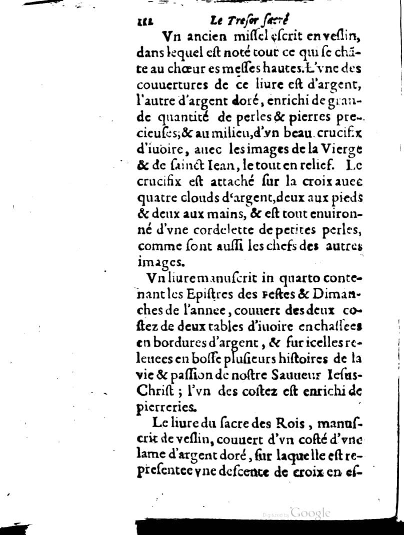 1636 - Jean Billaine - Trésor sacré ou inventaire des saintes reliques - British Library