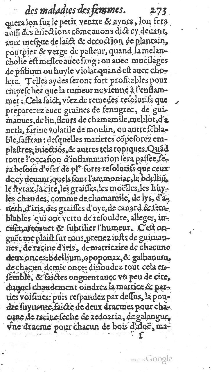1585 - Jacques du Puis - Trésor des remèdes secrets pour les maladies des femmes - BnF