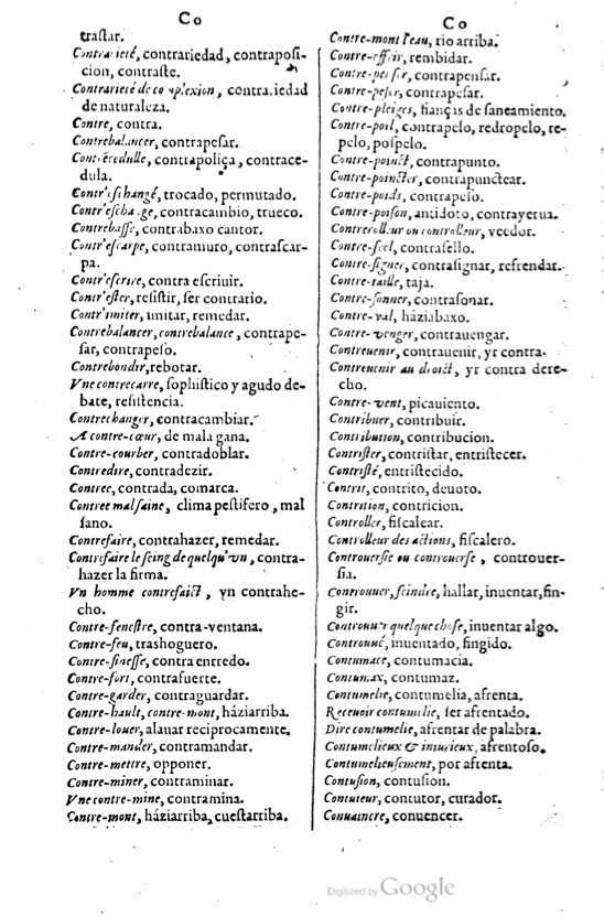 1621 - Adrian Tiffaine - Trésor des deux langues espagnole et française - BM Lyon