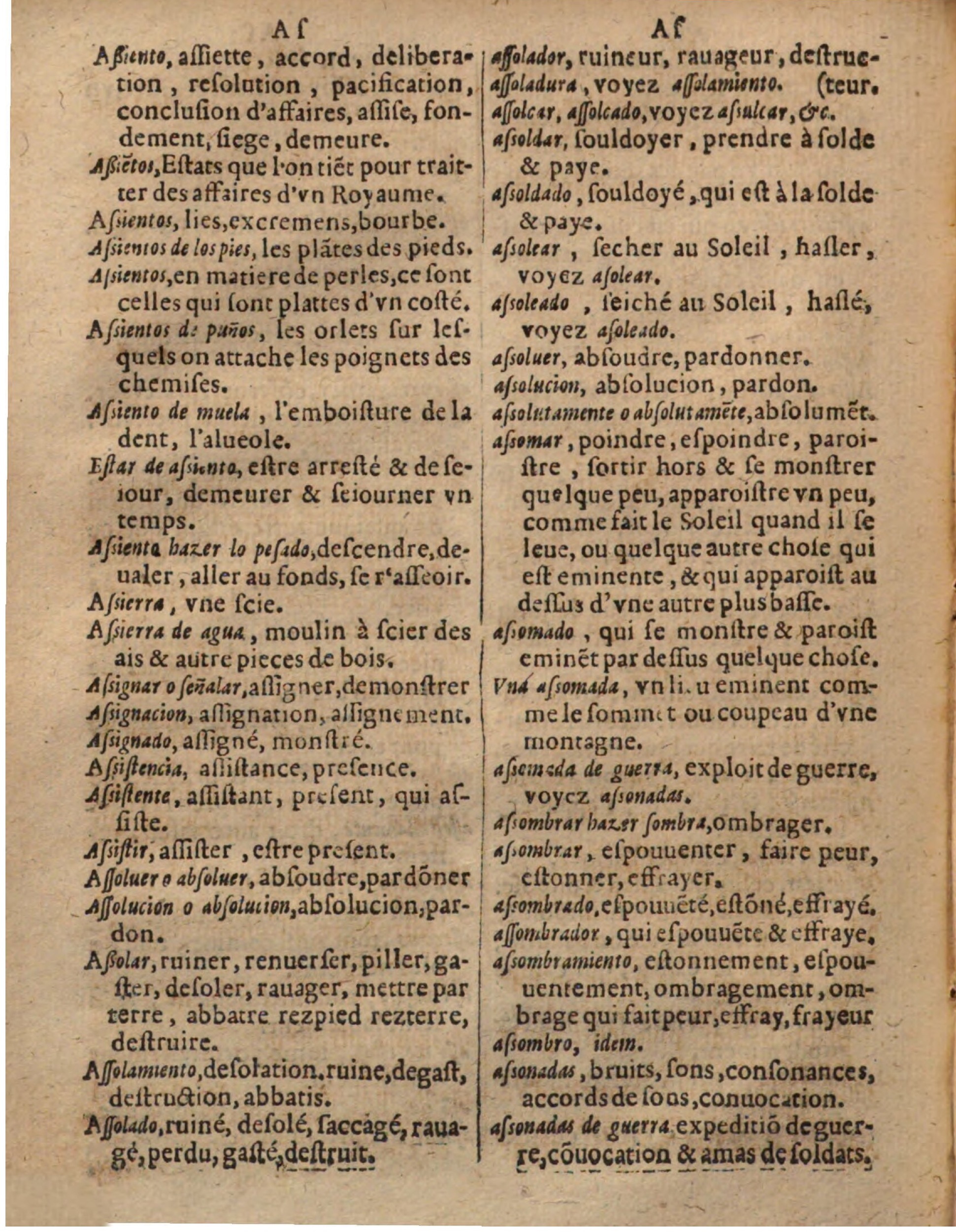 1625 - Hubert Antoine - Trésor des deux langues espagnole et française - Augsbourg