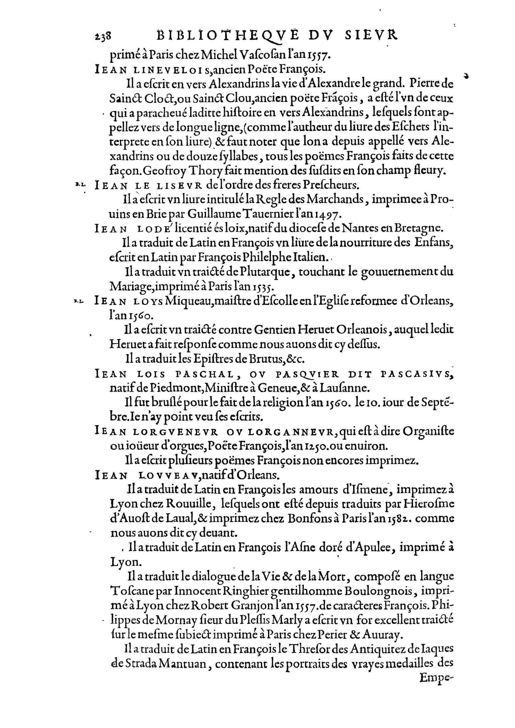 1584 - Abel L&#039;Angelier - Bibliothèques françaises - BnF