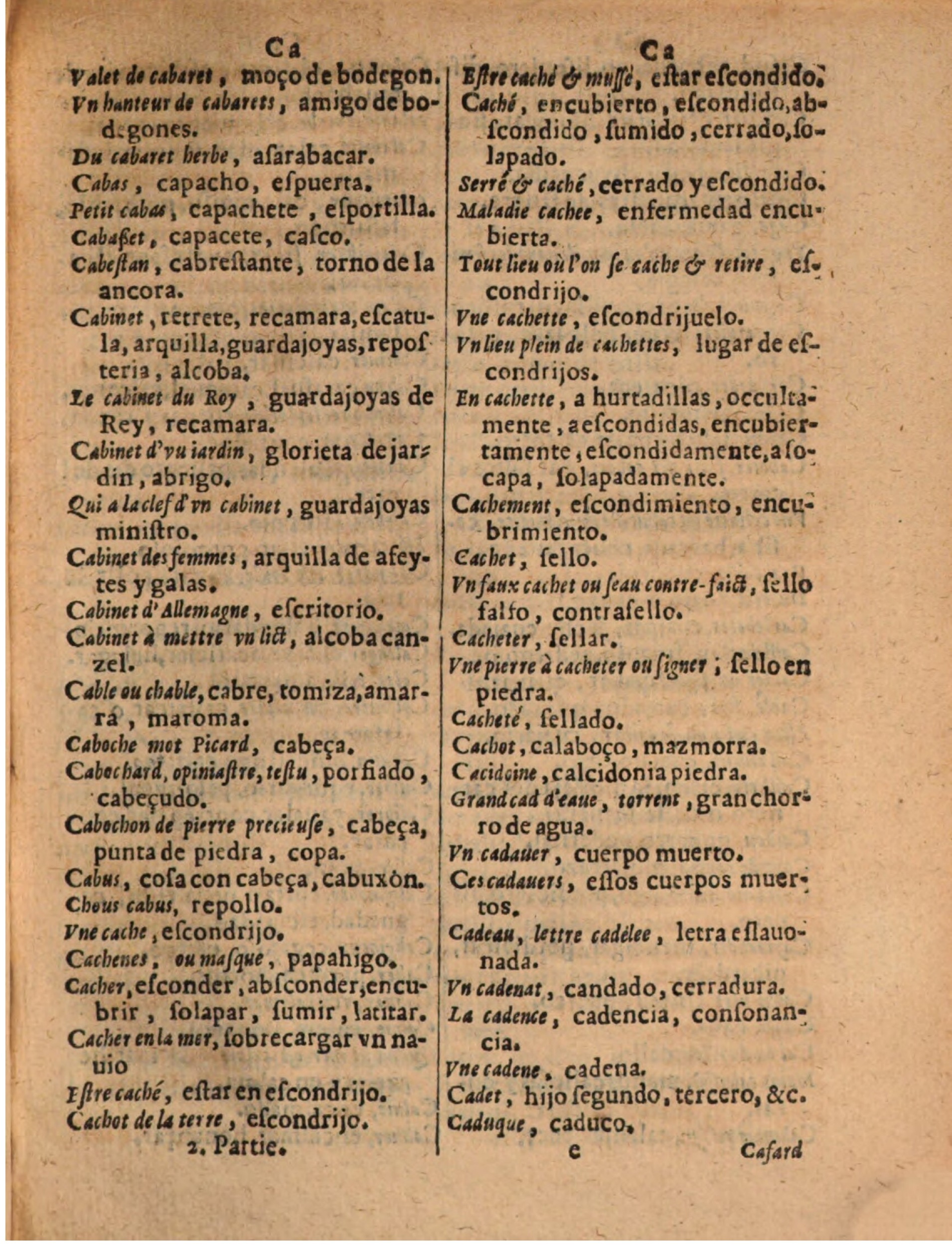 1624 - Hubert Antoine - Trésor des deux langues espagnole et française (Seconde partie) - BSB Munich