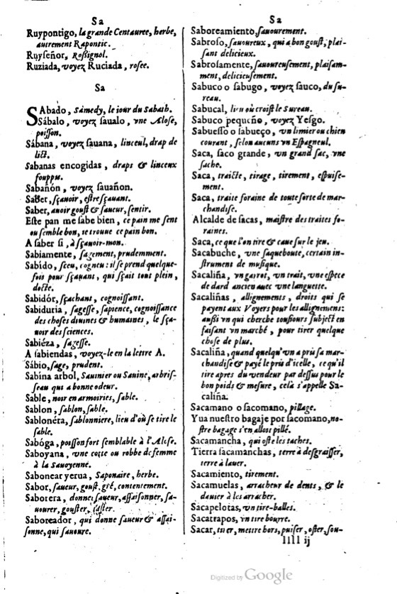 1621 - Adrian Tiffaine - Trésor des deux langues espagnole et française - BM Lyon