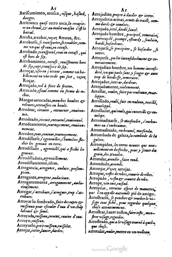 1621 - Adrian Tiffaine - Trésor des deux langues espagnole et française - BM Lyon