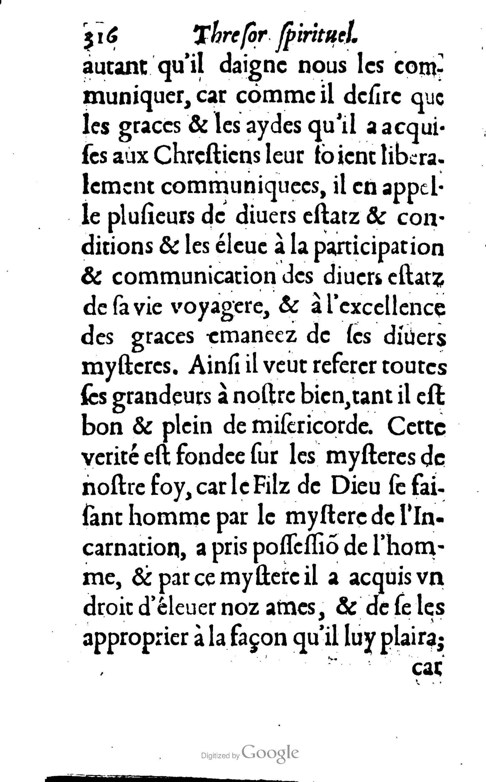 1633 - François Waudré - Trésor spirituel contenant les excellences du christianisme - BM Lyon