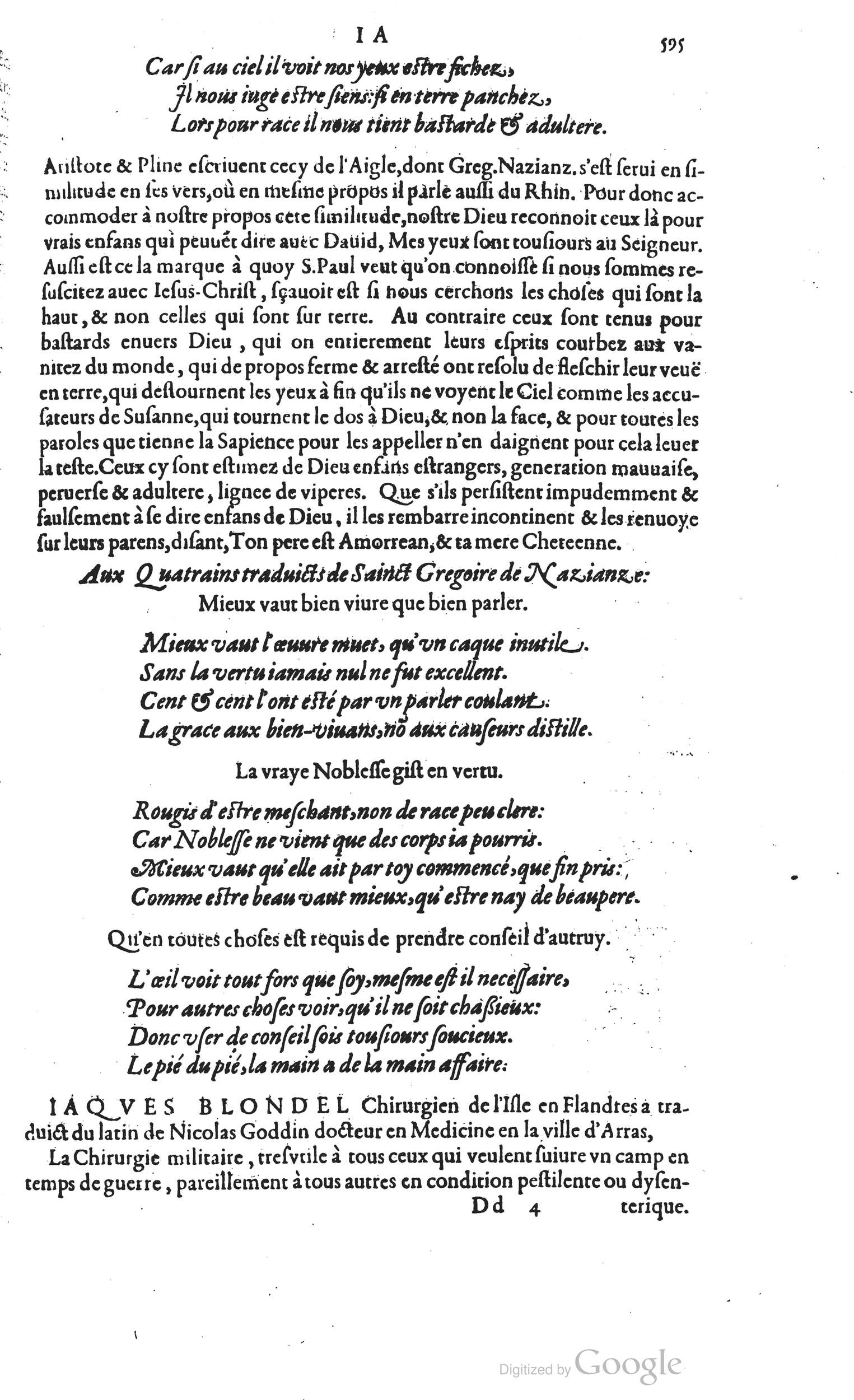 1585 - Barthélemy Honorat - Bibliothèques françaises - BSB Munich