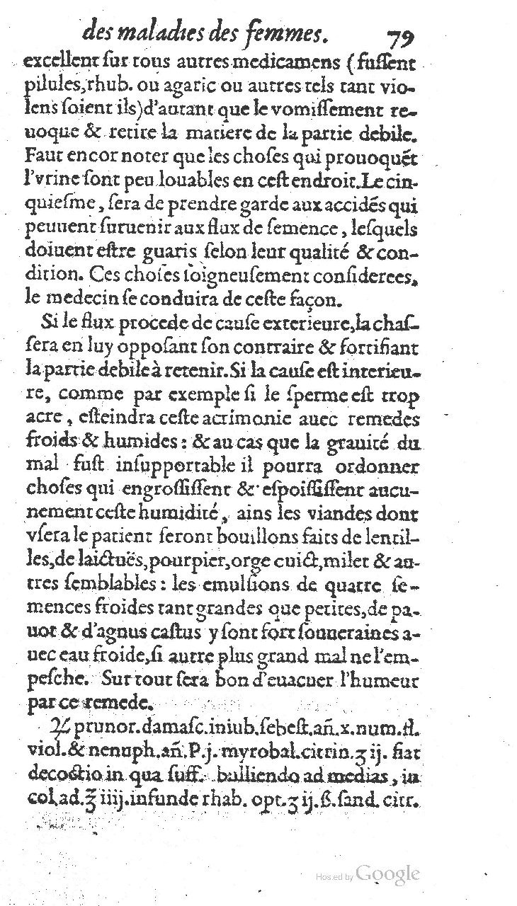 1585 - Jacques du Puis - Trésor des remèdes secrets pour les maladies des femmes - BnF
