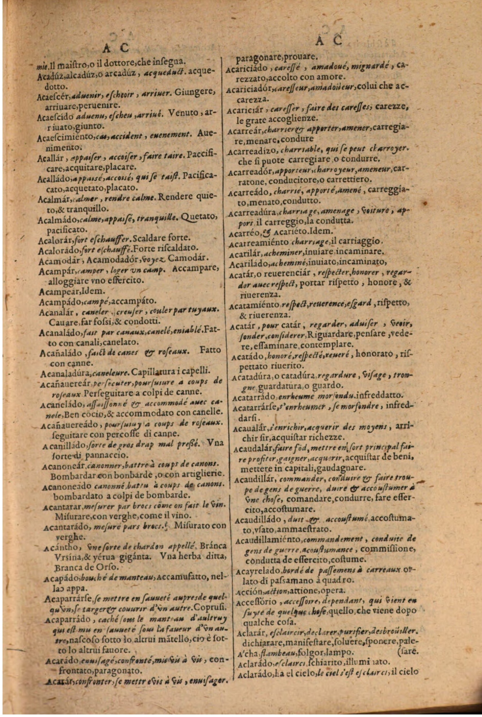 1606 - Samuel Crespin - Thresor des trois langues, francoise, italiene et espagnolle - BSB Munich