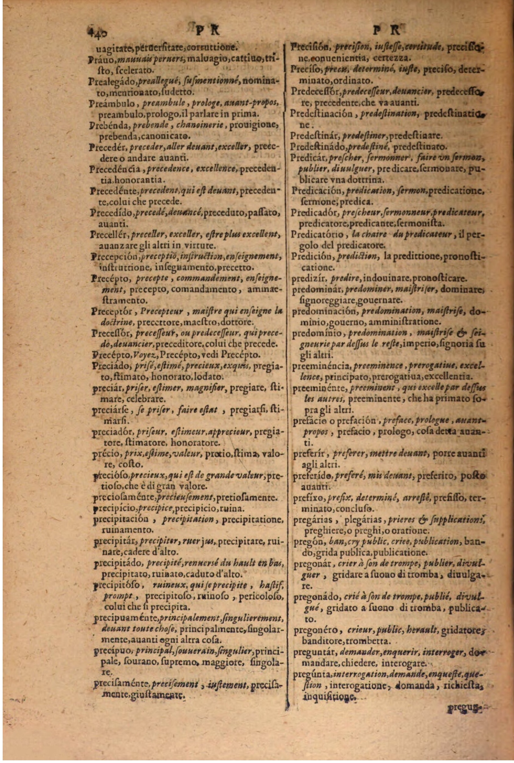 1606 - Samuel Crespin - Thresor des trois langues, francoise, italiene et espagnolle - BSB Munich