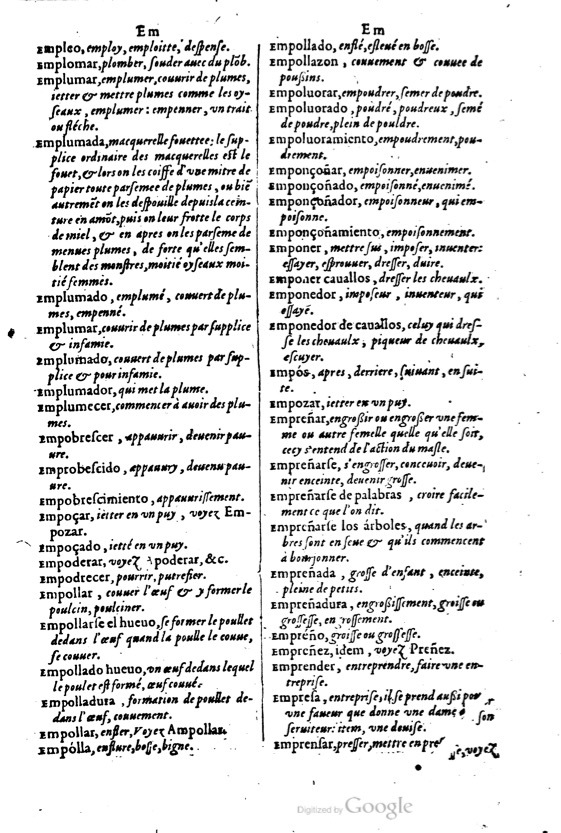 1621 - Adrian Tiffaine - Trésor des deux langues espagnole et française - BM Lyon