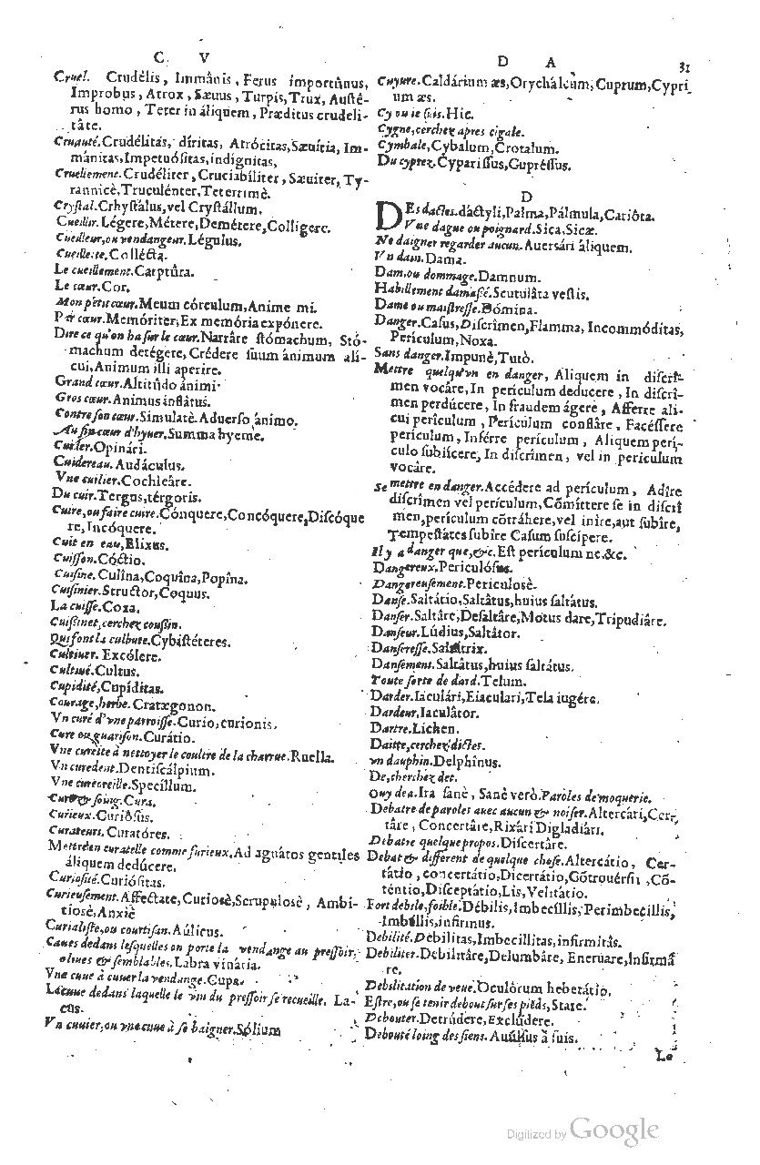 1585 - Simphorianum Beraud et Stephanum Michaëlem - Trésor des mots et traits français - Barcelone