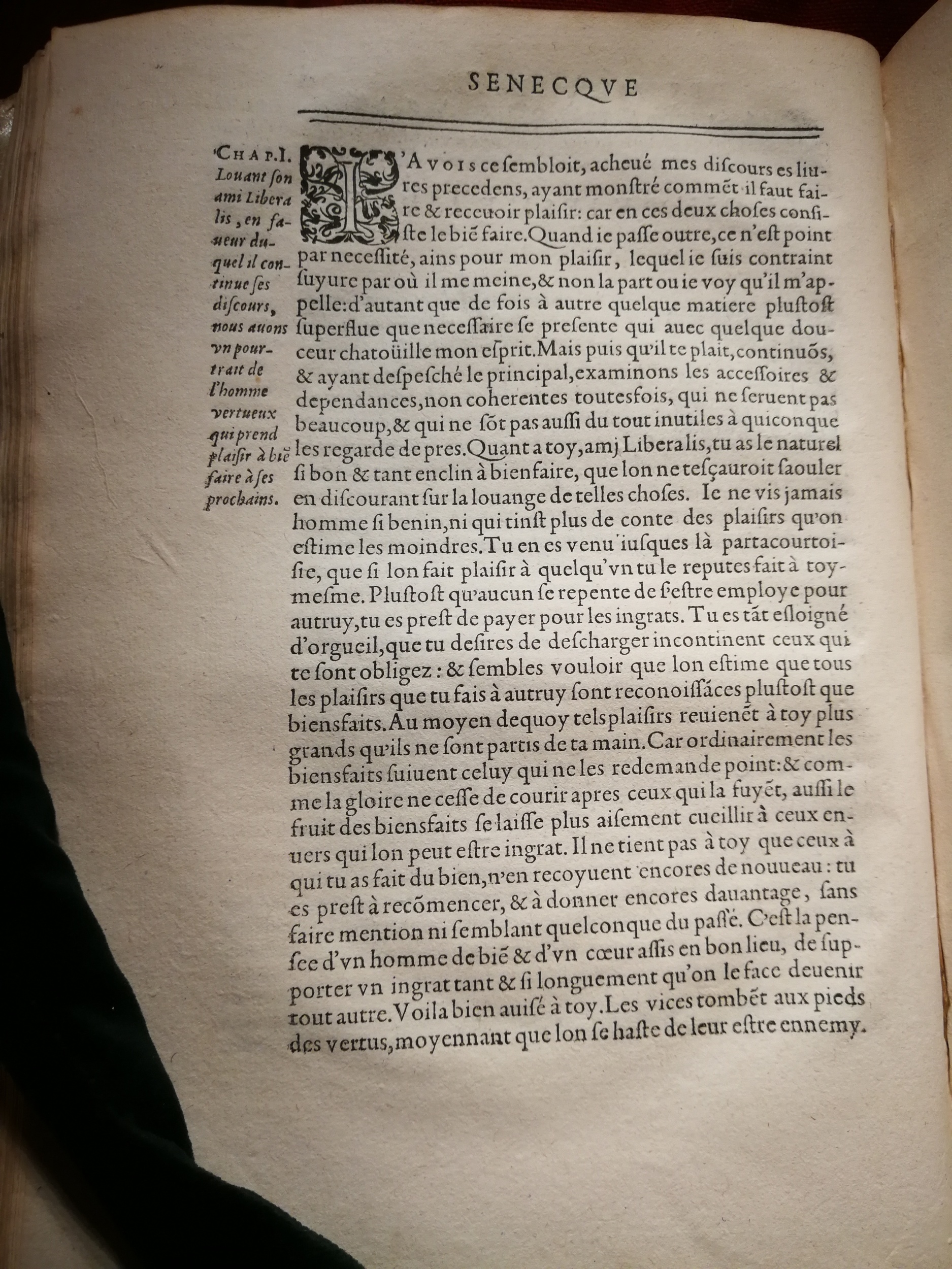 1595 - Jean Houzé - Œuvres morales et mêlées de Sénèque, Trésor de philosophie morale - T. 1 - BnF