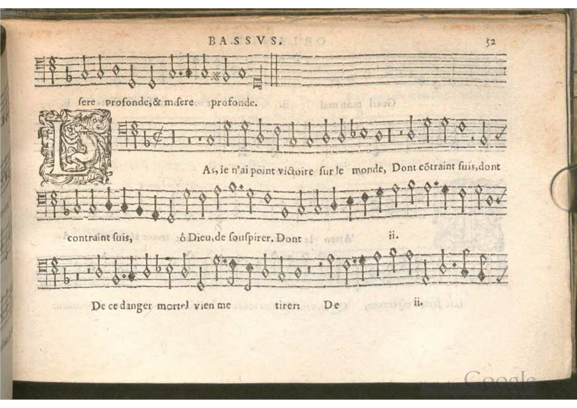1576 - [Pierre de Saint-André] - Trésor de musique d’Orlande de Lassus Bassus - BSB Munich