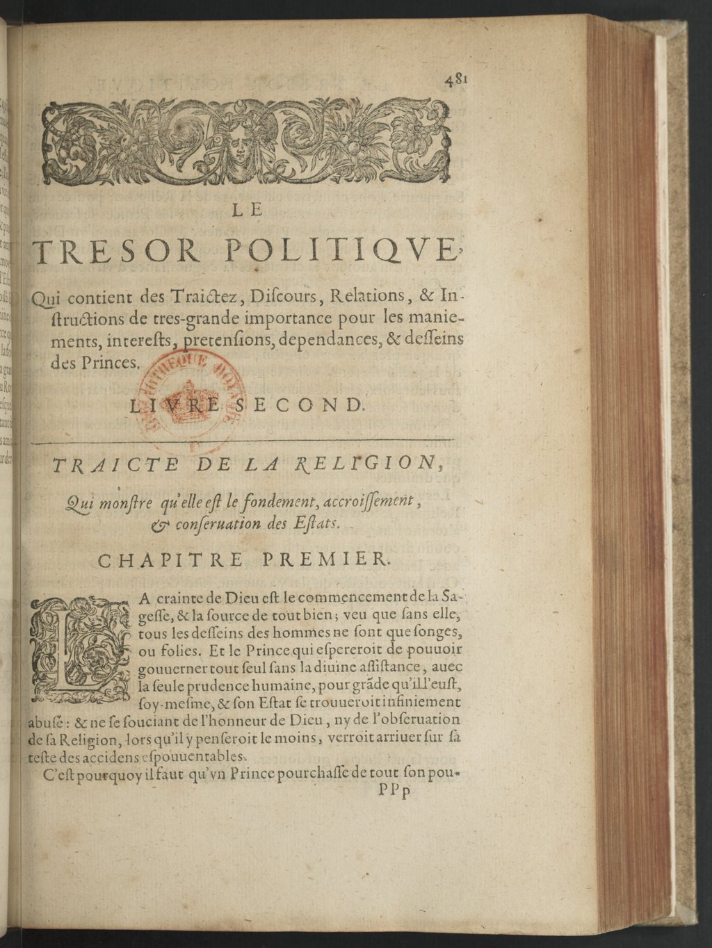 1608 - Nicolas Du Fossé - Trésor politique - BnF Tolbiac