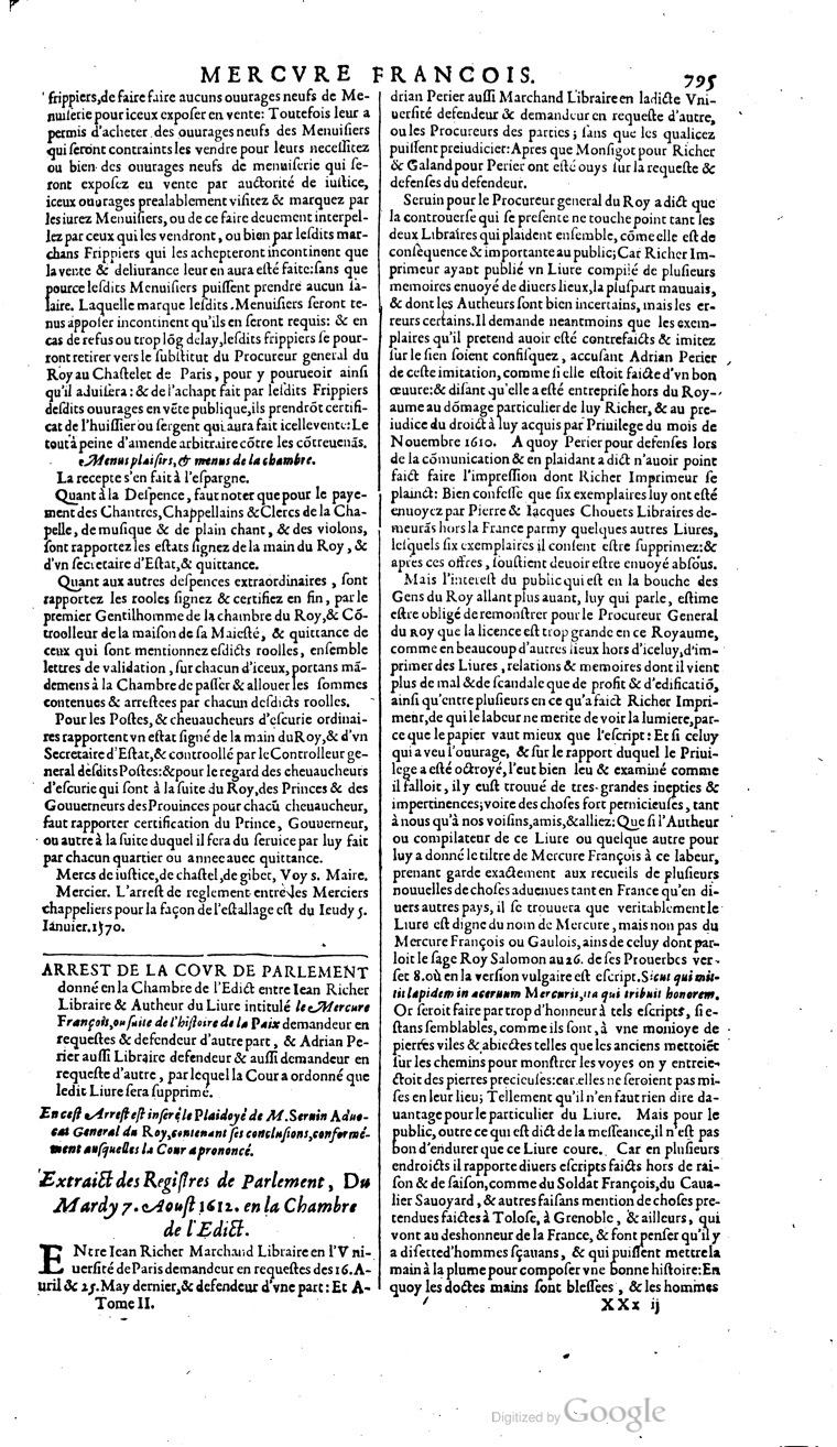 1629 - Veuve Nicolas Buon - Trésor du droit français (29620 T. 2) - BM Lyon