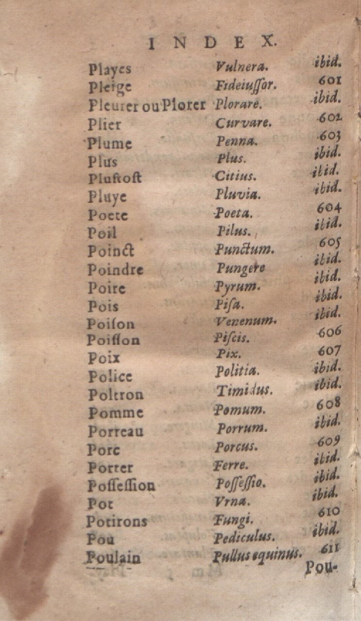 1612 - Dominicus Custos - Trésor des proverbes français  - Bibliopol-Olomuc