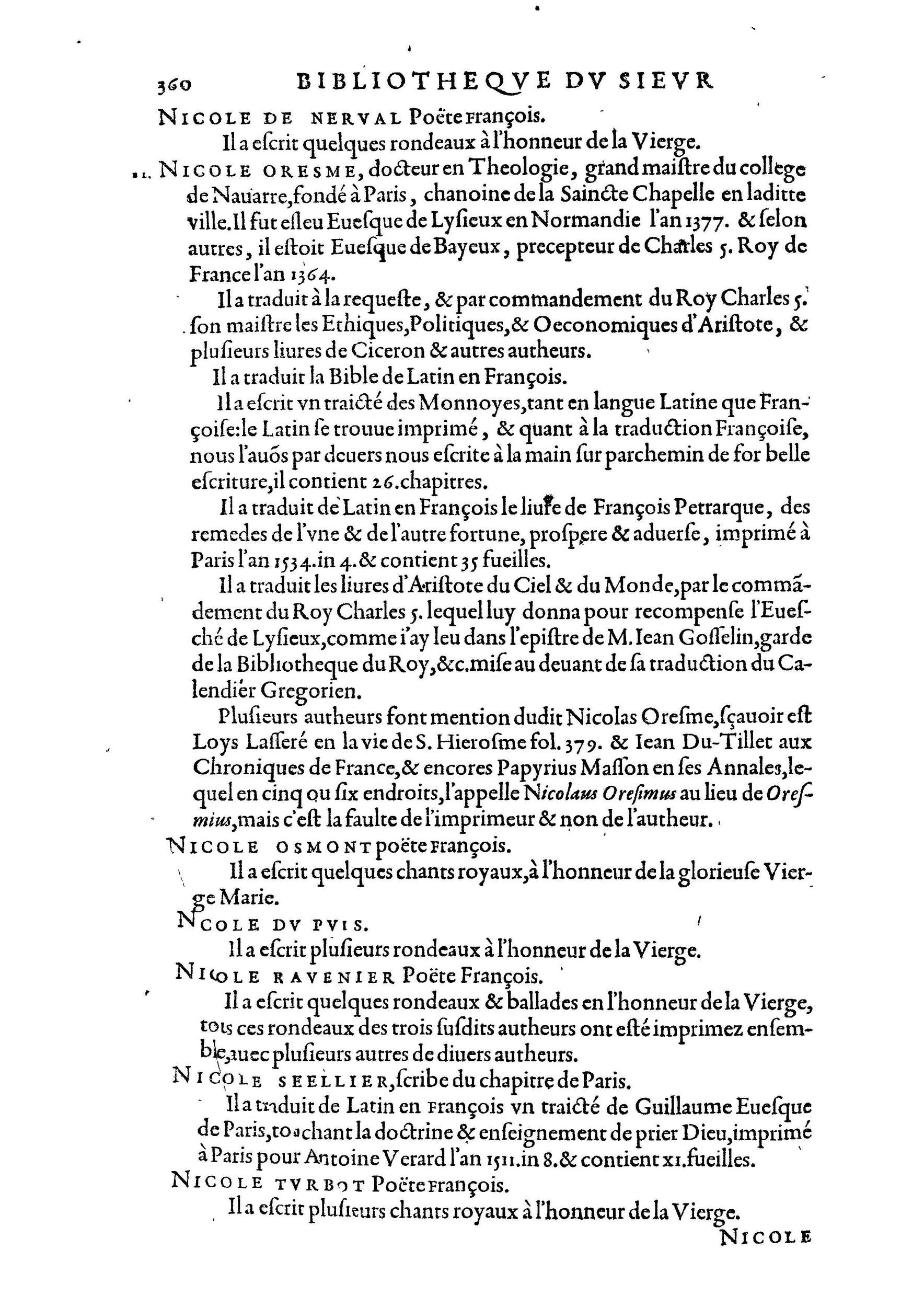 1584 - Abel L&#039;Angelier - Bibliothèques françaises - BnF