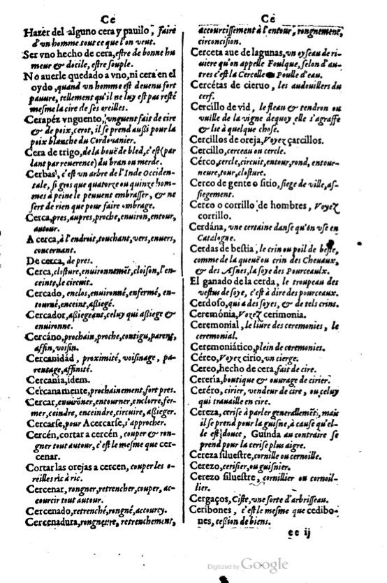 1621 - Adrian Tiffaine - Trésor des deux langues espagnole et française - BM Lyon