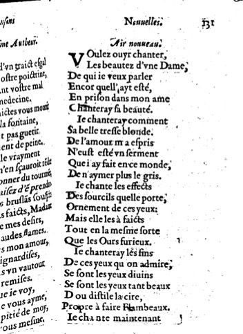 1623 - Jacques Cailloüé - Trésor ou recueil des chansons amoureuses - British Library