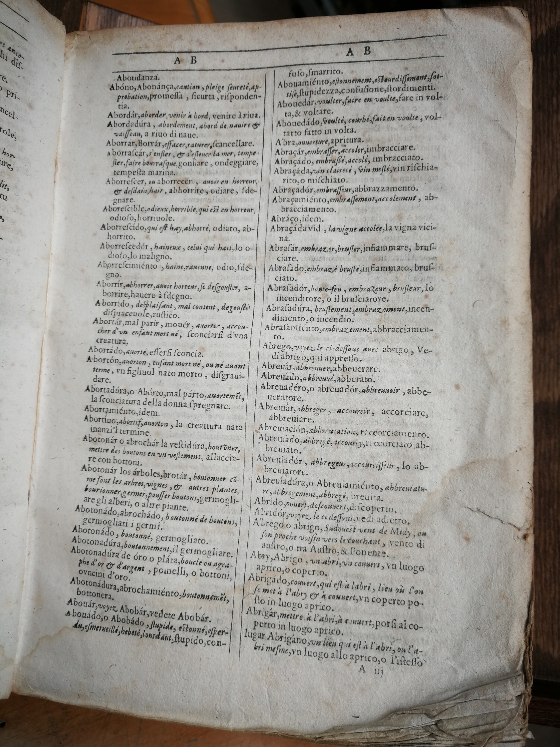 1609 - Philippe Albert et Alexandre Pernet - Trésor des trois langues française, italienne et espagnole (Première partie) - Venezia Marciana 1609 - Philippe Albert et Alexandre Pernet - Trésor des trois langues française, italienne et espagnole (Première partie) - Venezia Marciana