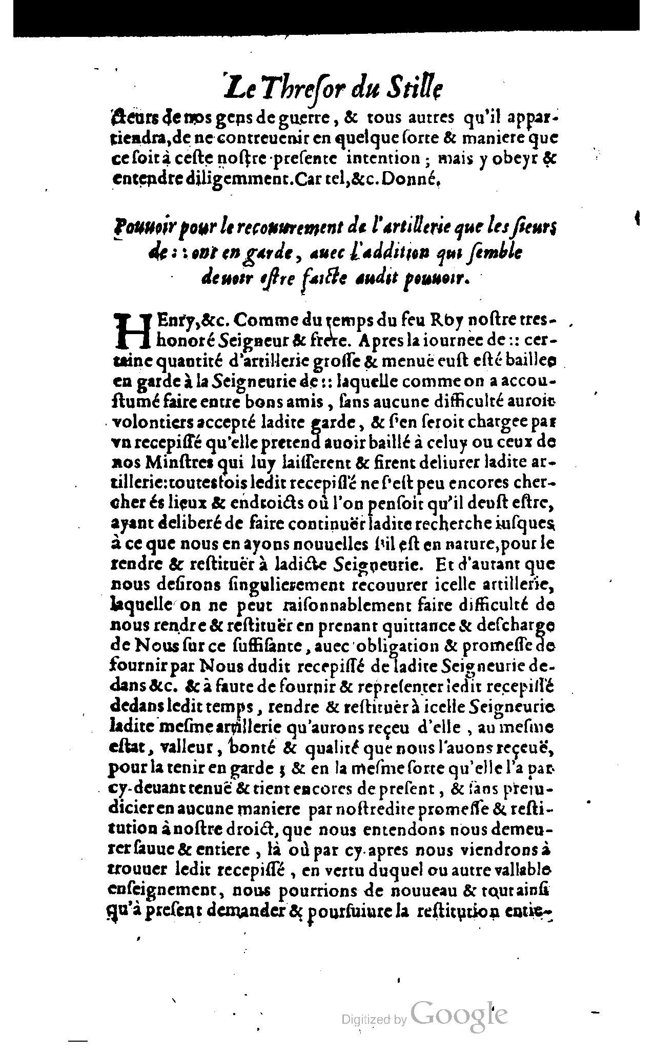 1614 - Jean Richer - Trésor du nouveau style et protocole de la chancellerie de France - BSB Munich