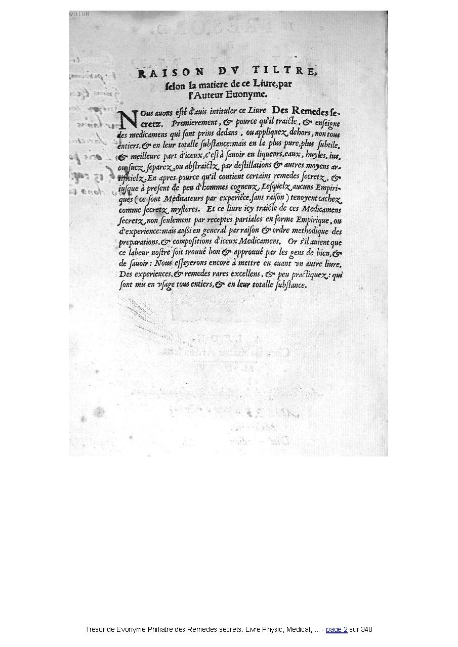 1555 - Balthazar Arnoullet - Trésor d’Évonyme Philiatre - Université Paris Cité