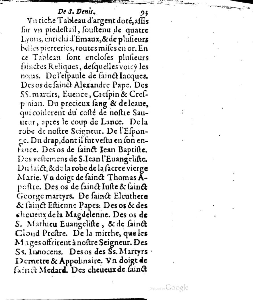 1636 - Jean Billaine - Trésor sacré ou inventaire des saintes reliques - British Library