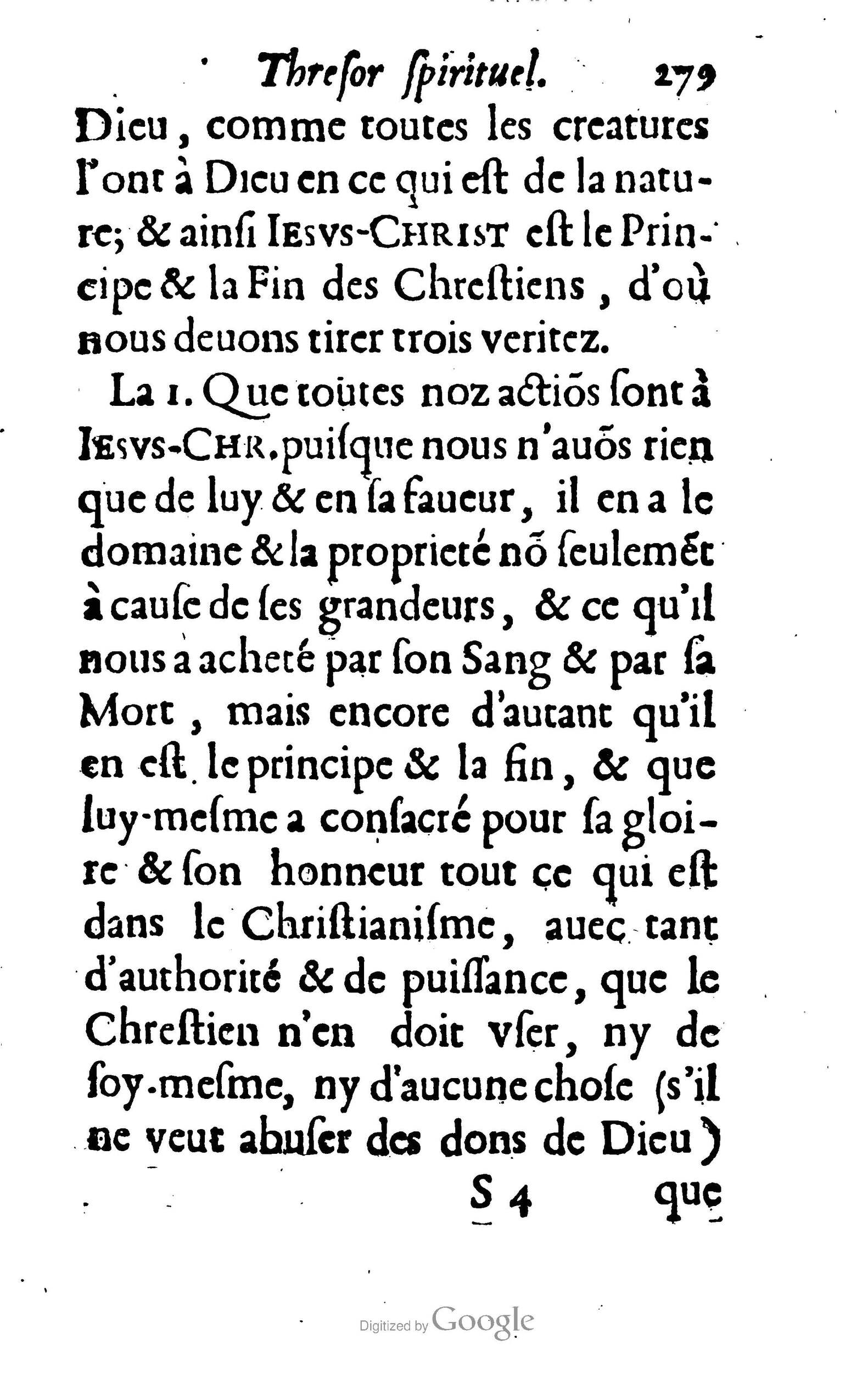1633 - François Waudré - Trésor spirituel contenant les excellences du christianisme - BM Lyon