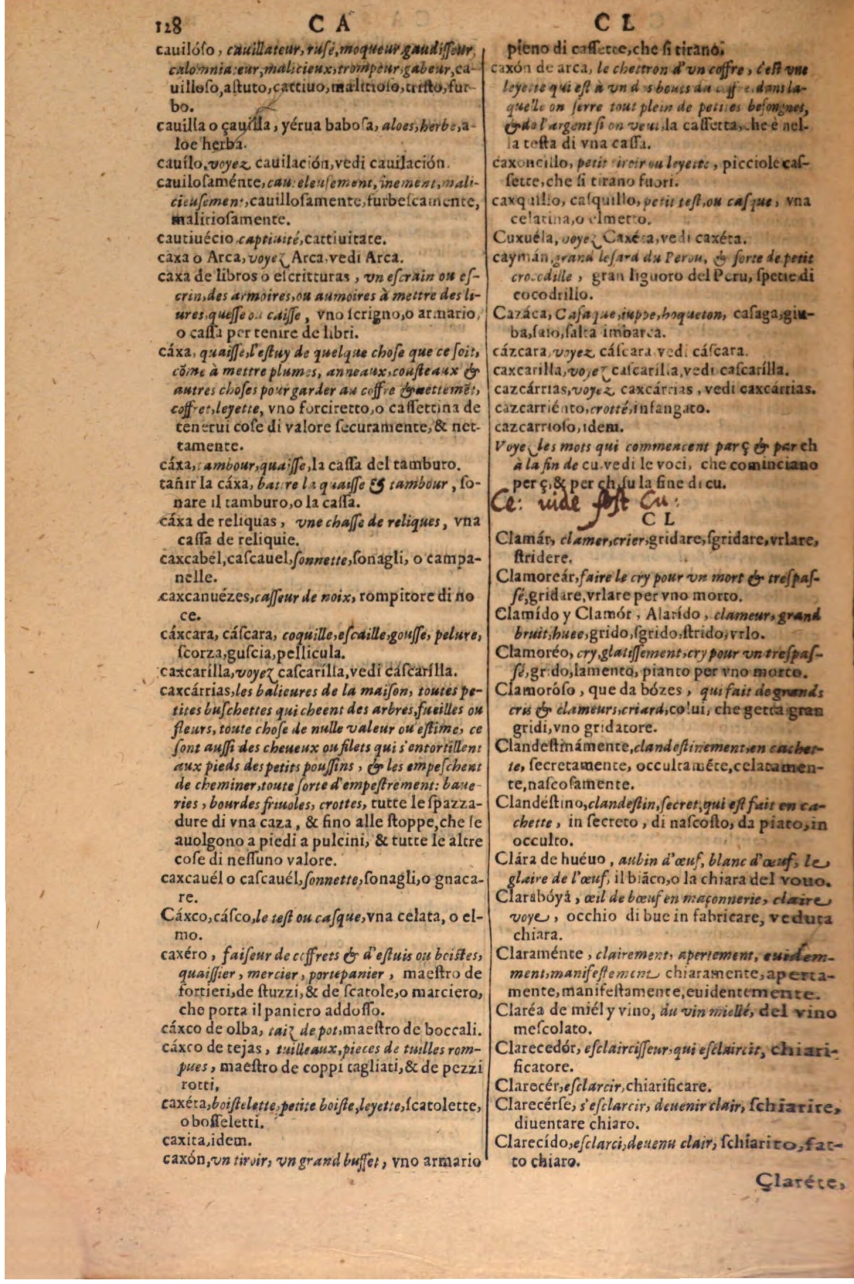 1606 - Samuel Crespin - Thresor des trois langues, francoise, italiene et espagnolle - BSB Munich 1606 - Samuel Crespin - Thresor des trois langues, francoise, italiene et espagnolle - BSB Munich