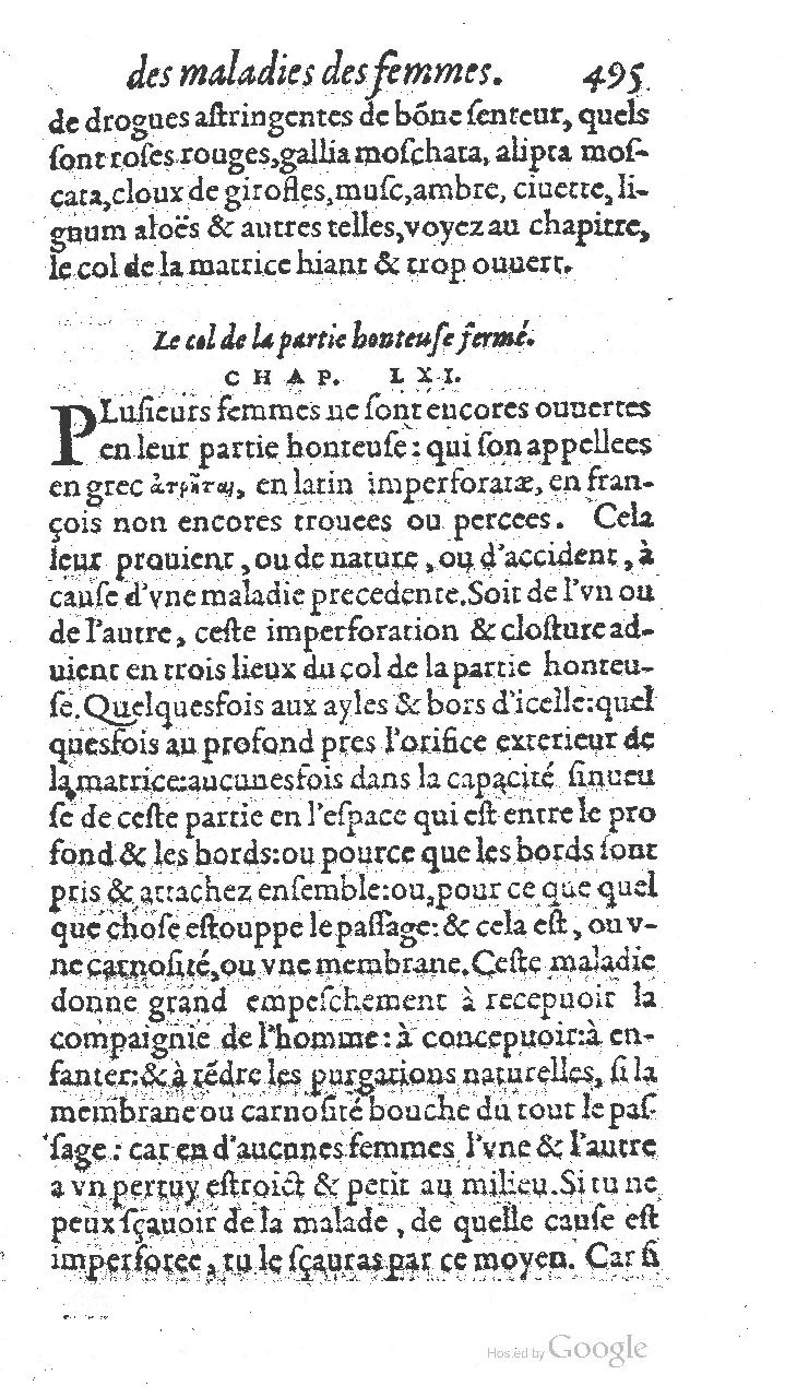 1585 - Jacques du Puis - Trésor des remèdes secrets pour les maladies des femmes - BnF