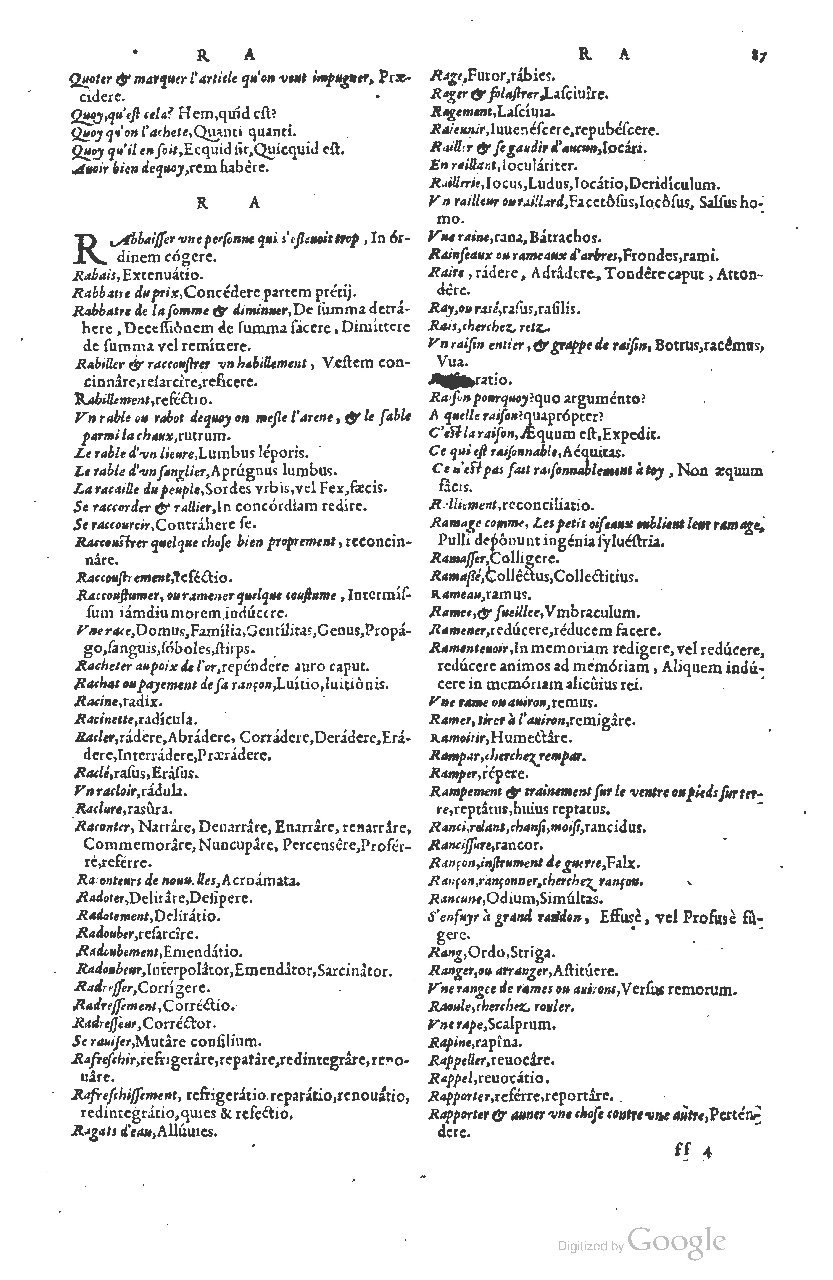 1585 - Simphorianum Beraud et Stephanum Michaëlem - Trésor des mots et traits français - Barcelone