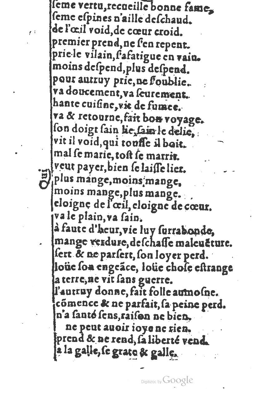 1581 - Nicolas Bonfons  - Trésor des sentences dorées - Princeton