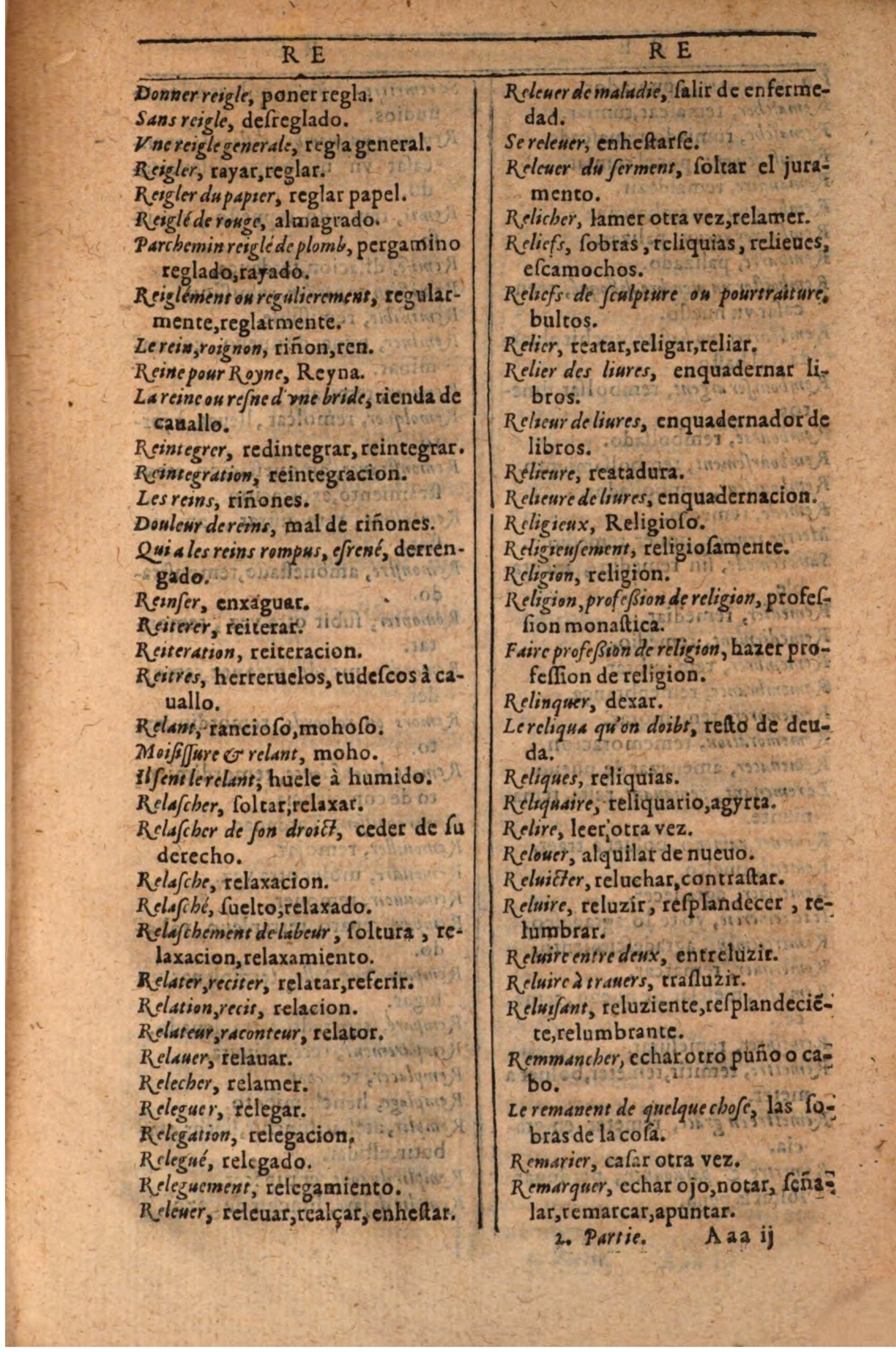 1607 - Marc Orry - Trésor des deux langues espagnole et française (Seconde partie) - BSB Munich