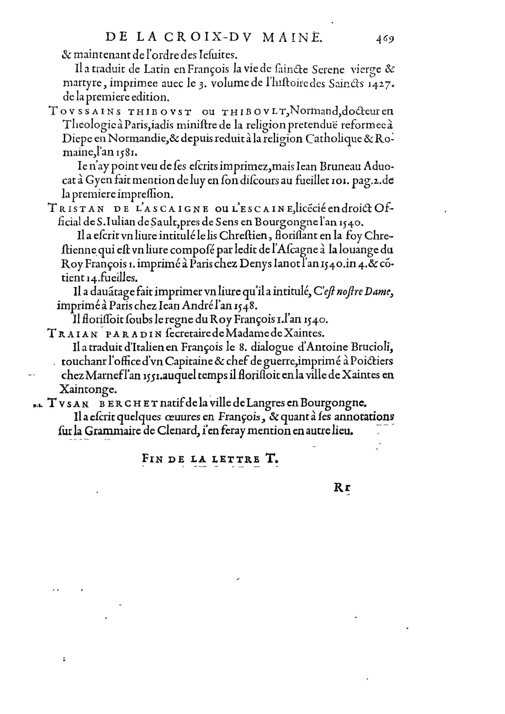 1584 - Abel L&#039;Angelier - Bibliothèques françaises - BnF