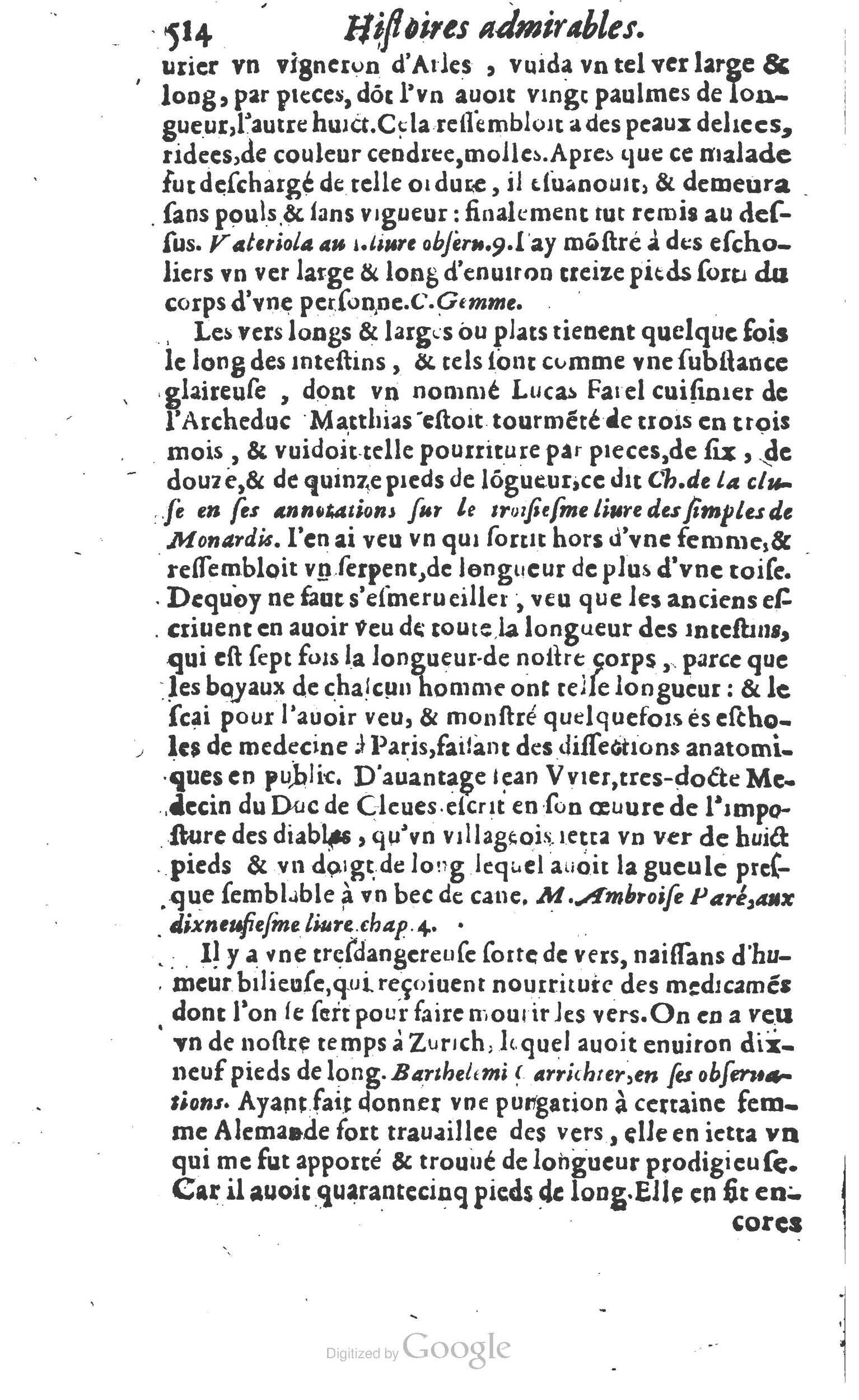 1610 - Paul Marceau - Trésor d’histoires admirables et mémorables - Princeton