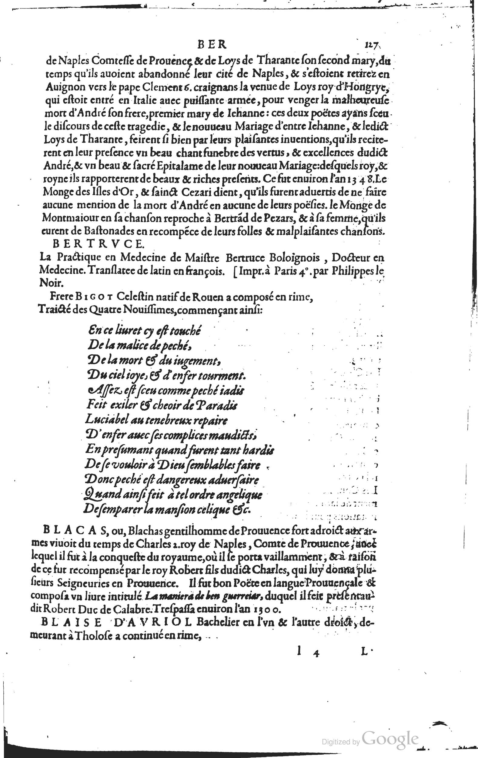 1585 - Barthélemy Honorat - Bibliothèques françaises - BSB Munich