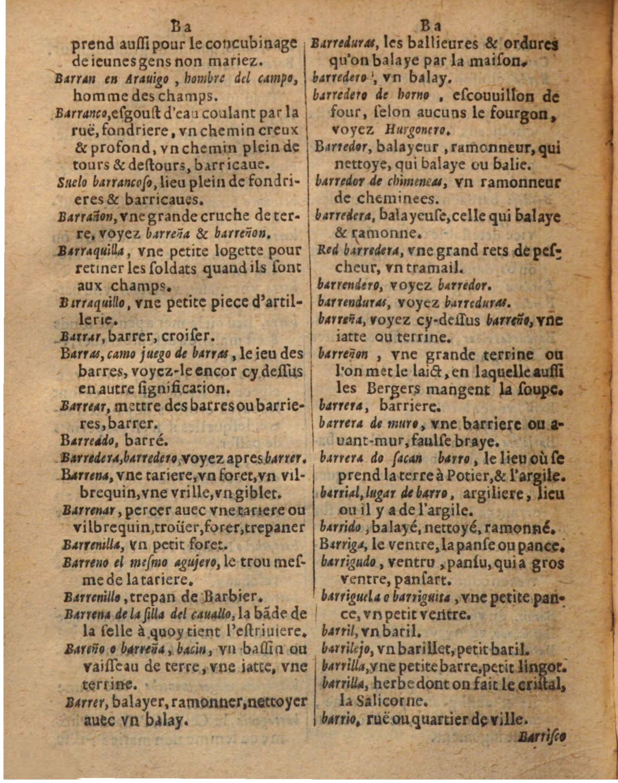 1625 - Hubert Antoine - Trésor des deux langues espagnole et française - Augsbourg