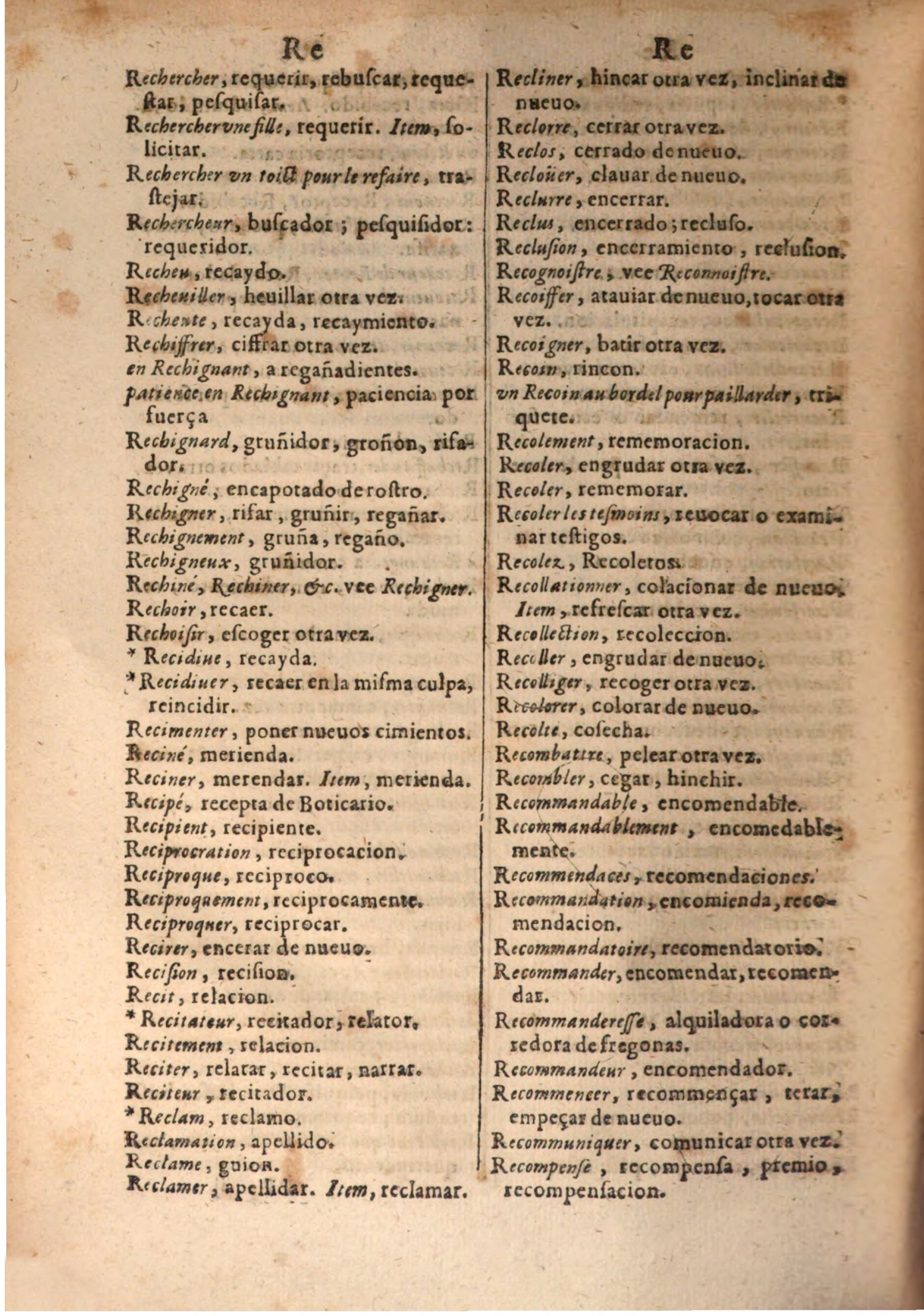 1645 - A. de Sommaville et A. Courbé - Trésor des deux langues espagnole et française (Seconde partie) - BSB Munich