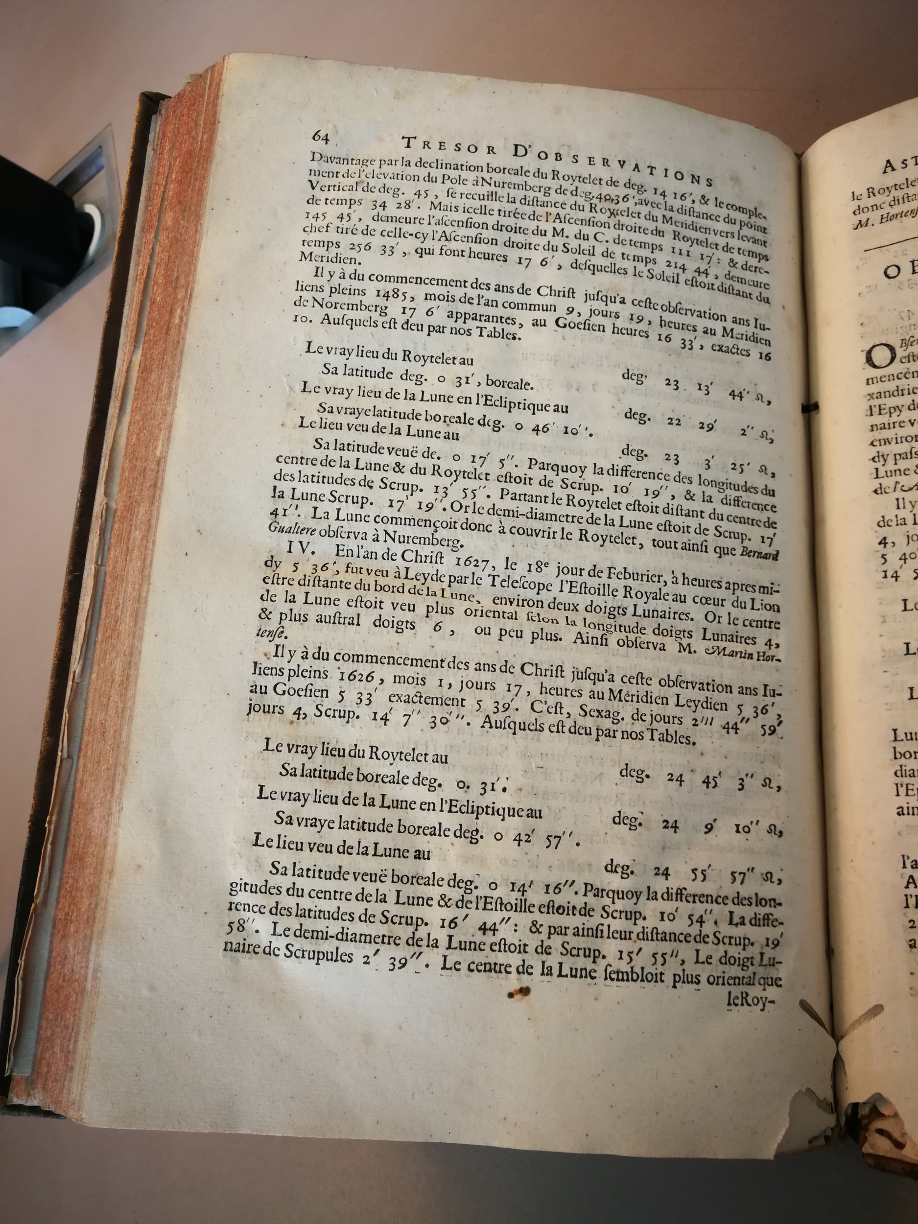 1633 - Zacharie Roman - Trésor d’observations astronomiques - BM Marseille