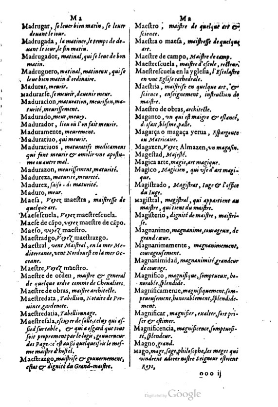 1621 - Adrian Tiffaine - Trésor des deux langues espagnole et française - BM Lyon
