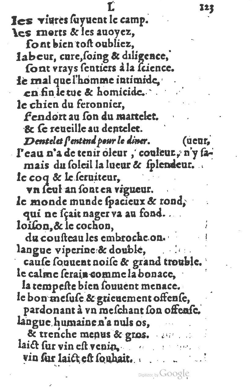1581 - Nicolas Bonfons  - Trésor des sentences dorées - Princeton