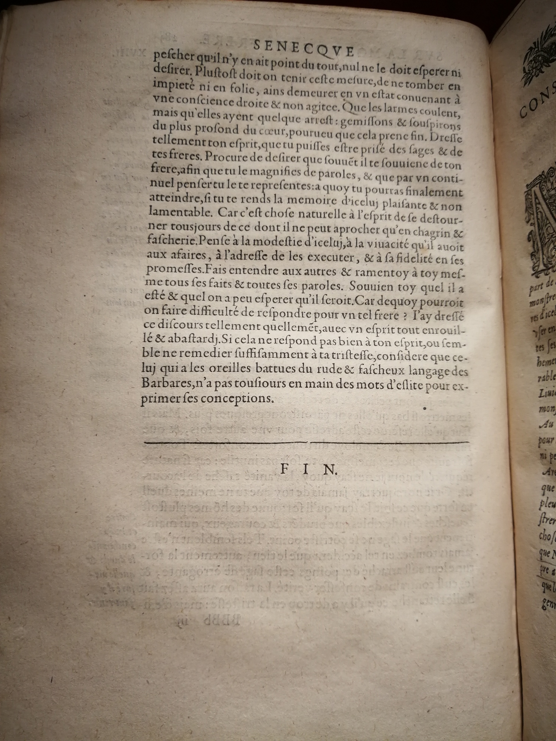 1595 - Jean Houzé - Œuvres morales et mêlées de Sénèque, Trésor de philosophie morale - T. 1 - BnF