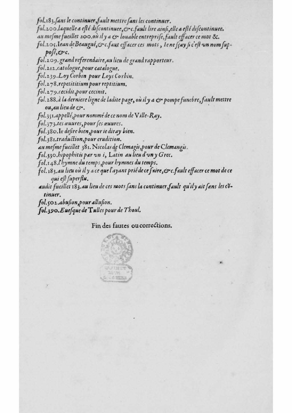 1584 - Abel L&#039;Angelier - Bibliothèques françaises - BnF