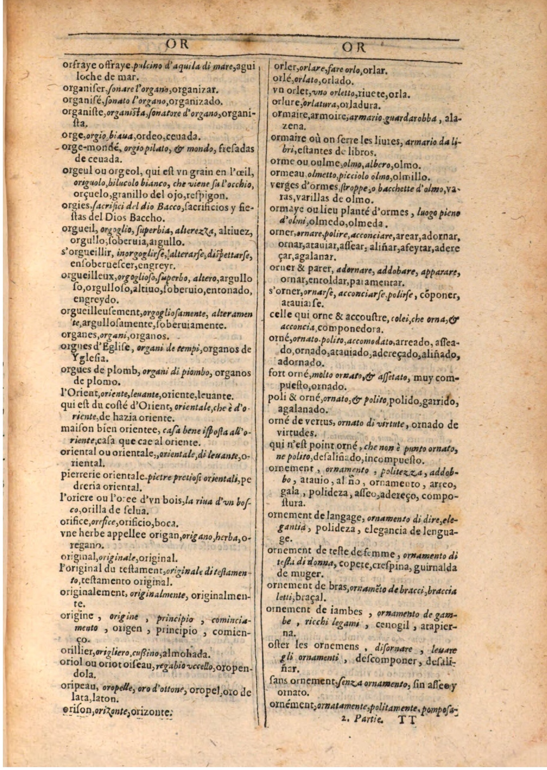 1609 - Philippe Albert et Alexandre Pernet - Trésor des trois langues française, italienne et espagnole (Seconde partie) - BSB Munich 1609 - Philippe Albert et Alexandre Pernet - Trésor des trois langues française, italienne et espagnole (Seconde partie) - BSB Munich