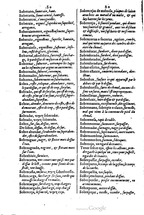 1621 - Adrian Tiffaine - Trésor des deux langues espagnole et française - BM Lyon