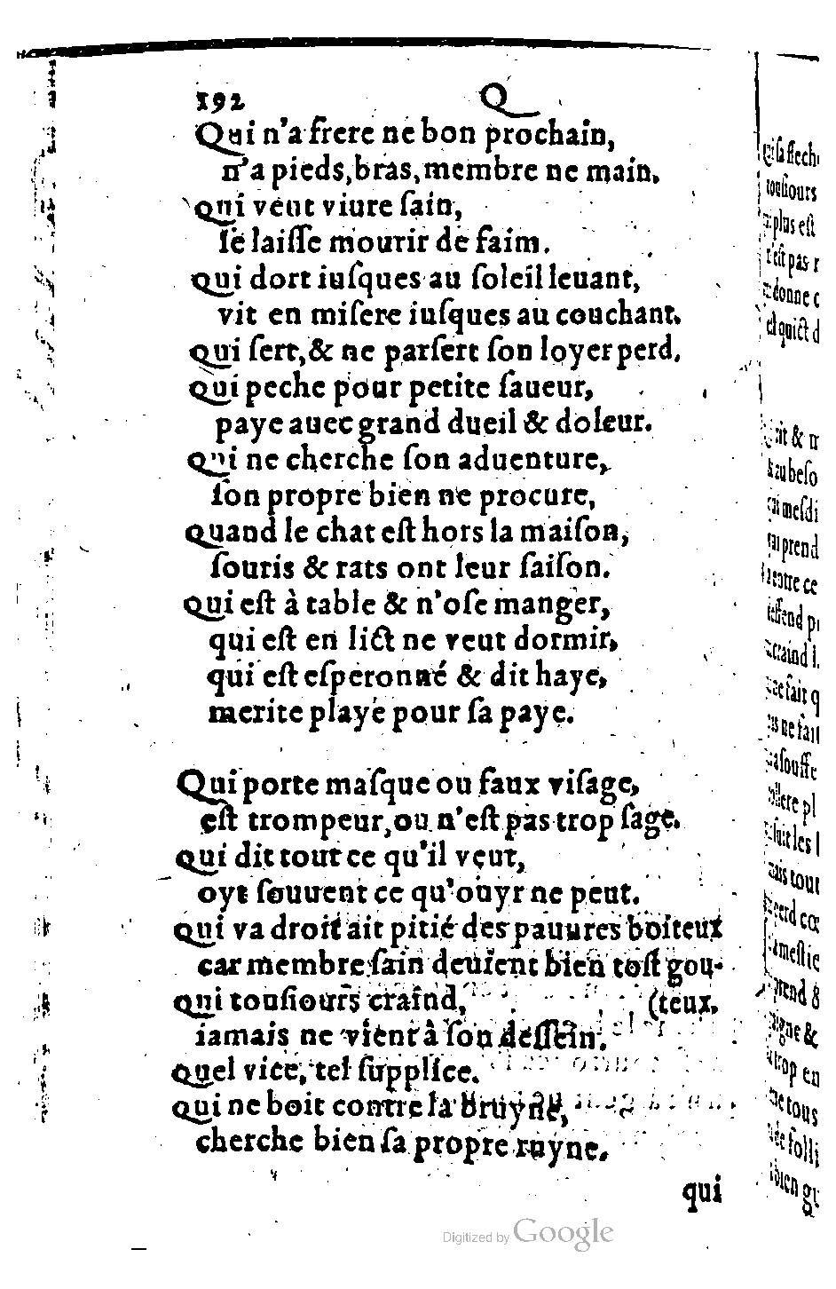 1582 - Nicolas Bonfons - Trésor des sentences dorées - BM Lyon