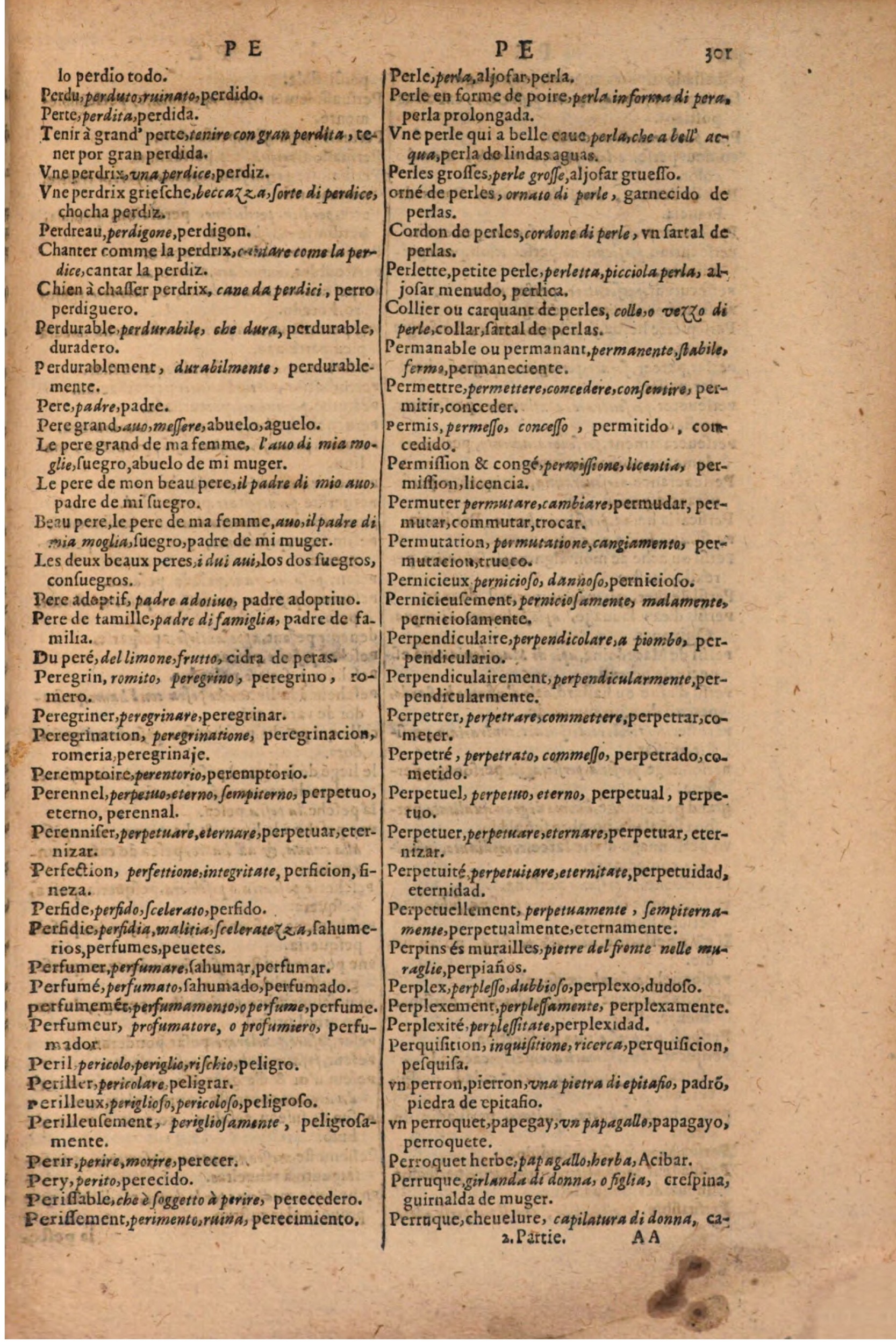 1616 - Pierre de la Rovière - Trésor des trois langues (Seconde partie) - BSB Munich