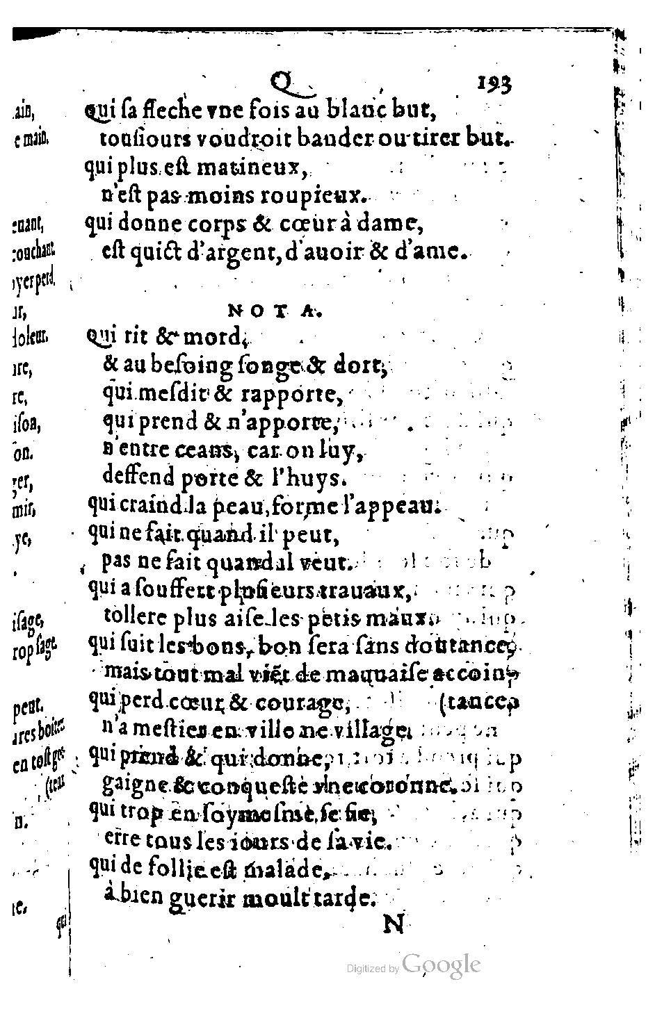 1582 - Nicolas Bonfons - Trésor des sentences dorées - BM Lyon