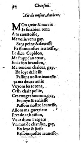 1623 - Jacques Cailloüé - Trésor ou recueil des chansons amoureuses - British Library